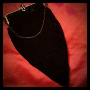 Vintage Velvet V Clutch Purse